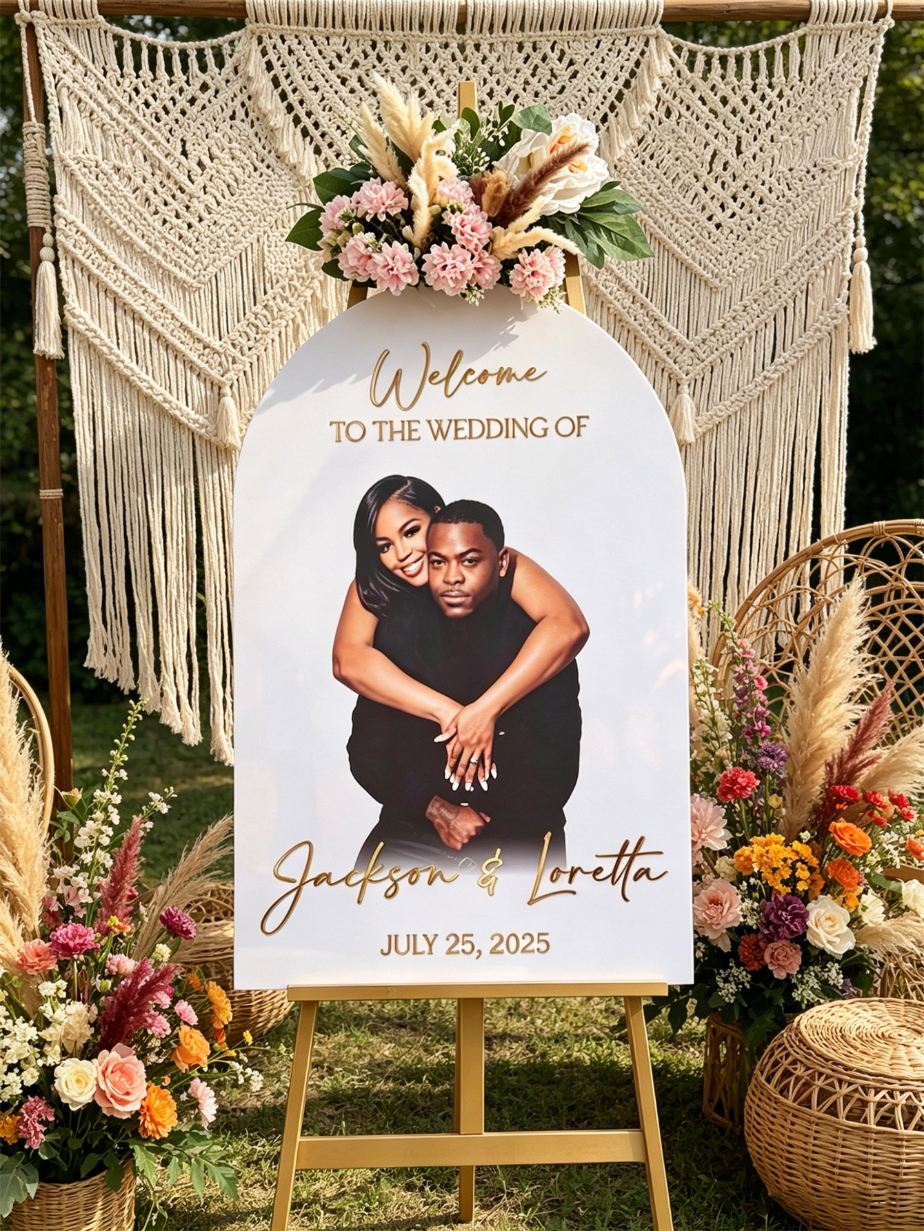 Custom Couple Photo Arch Acrylic Wedding Sign